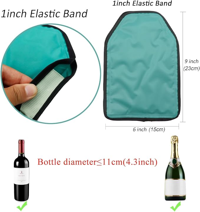 Wine Bottle Cooler, Wine Chiller Bottle Sleeve, Gel Wine Bottle Chill Cooler Ice Pack Sleeve- Freezer Sleeve- Vodka- Tequila Chiller- Cooler- Carrier, 1 Pack (Green A)