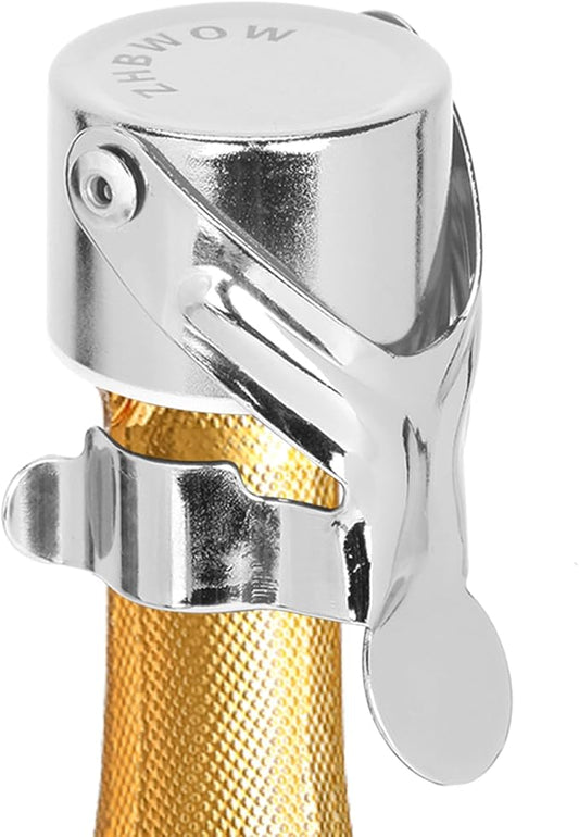 Champagne Stoppers (silvery, 1Pcs) Prosecco Stopper Luxurious Champagne Saver for All Your Bubbly Needs Essential Sparkling Wine Accessory with Innovative Seal Technology & Universal Fit Design