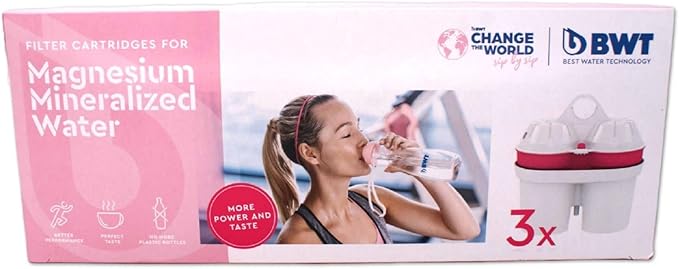 BWT 3-Pack Long Life Mg2+ Cartridge for Water Filters, 120-Liter Capacity