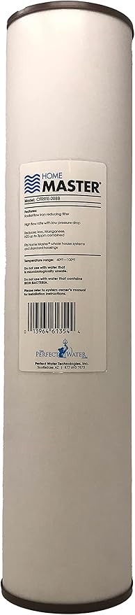 Home Master Whole House 4-Layer Sediment 25 to 1 Micron, Iron, Radial Flow GAC Carbon, 2 orings & Grease, 15gpm, Replacement Filter Set CsetBB3SmgFeC 20x4.5