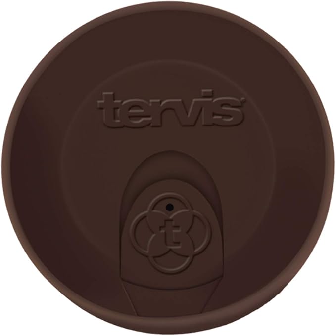 Tervis Travel Lid Made in USA Double Walled Insulated Tumbler Travel Cup Keeps Drinks Cold & Hot, Fits 16oz Tumblers, Brown