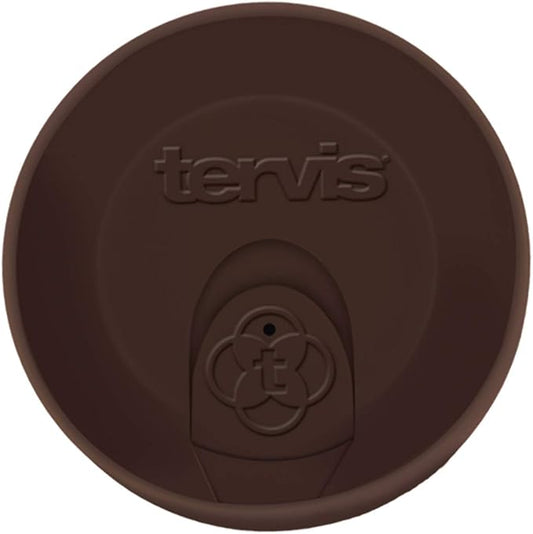 Tervis Travel Lid Made in USA Double Walled Insulated Tumbler Travel Cup Keeps Drinks Cold & Hot, Fits 16oz Tumblers, Brown