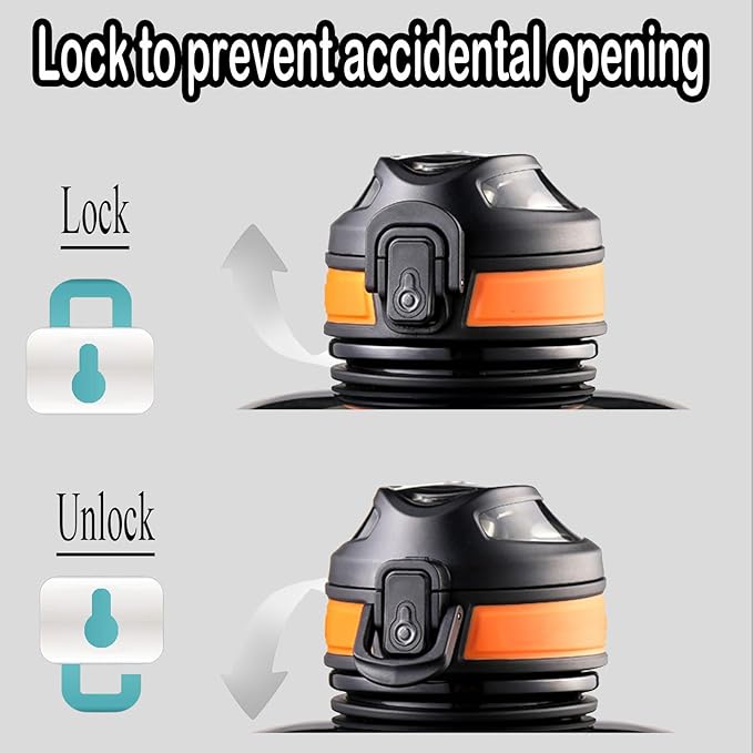 Sports Water Bottle, 50 Oz/1500mL, Leak Proof BPA Free Travel Outdoor For Men Women (Black)