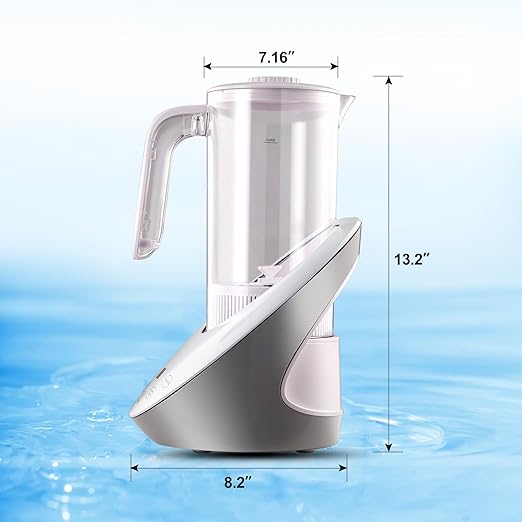 Hydrogen Water Pitcher Hydrogen Water Dispenser with SPE and PEM Concentrator Technology Electrolyzed Water Bottle Hydrogen Water Bottle with Calcium Sulfite Filt…