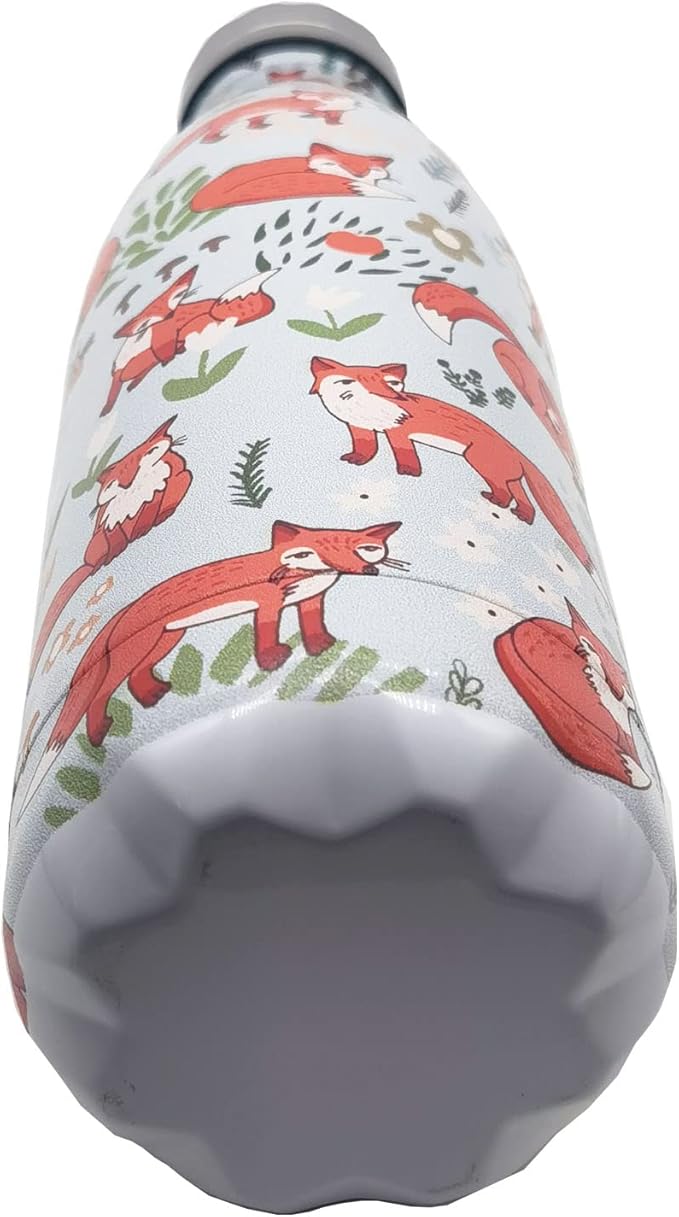 Fox Insulated Sport Water Bottles Stainless Steel Travel Mugs BPA Free Tumbler For Outdoor Camping Travel 20oz