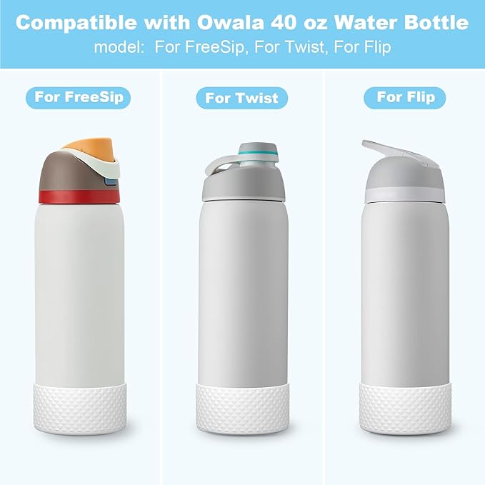 Silicone Boot for Owala Water Bottle 24 oz 32 oz 40 oz, Anti-Slip Protective Sleeve for FreeSip/Twist/Flip Stainless Steel Water Bottles Accessories