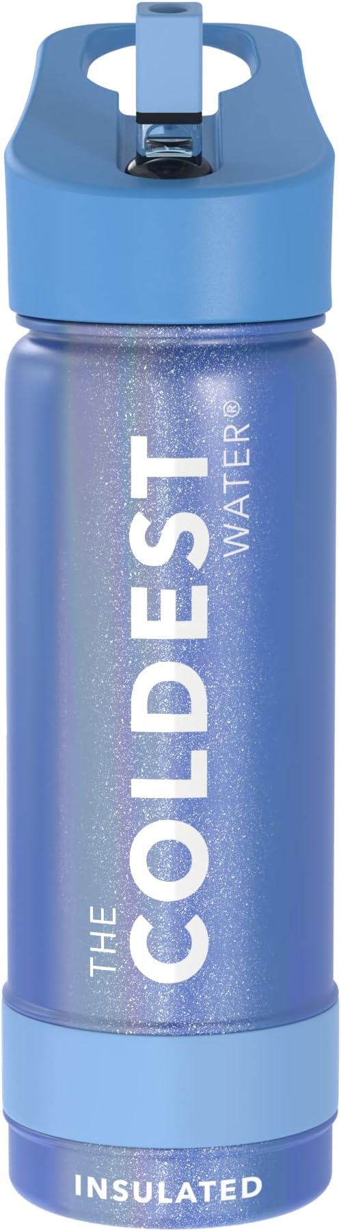 Coldest Sports Water Bottle - Straw Lid Bottle with Handle Leak Proof, Vacuum Insulated Stainless Steel, Double Walled, Thermo Mug, Metal | Galactic 18 oz