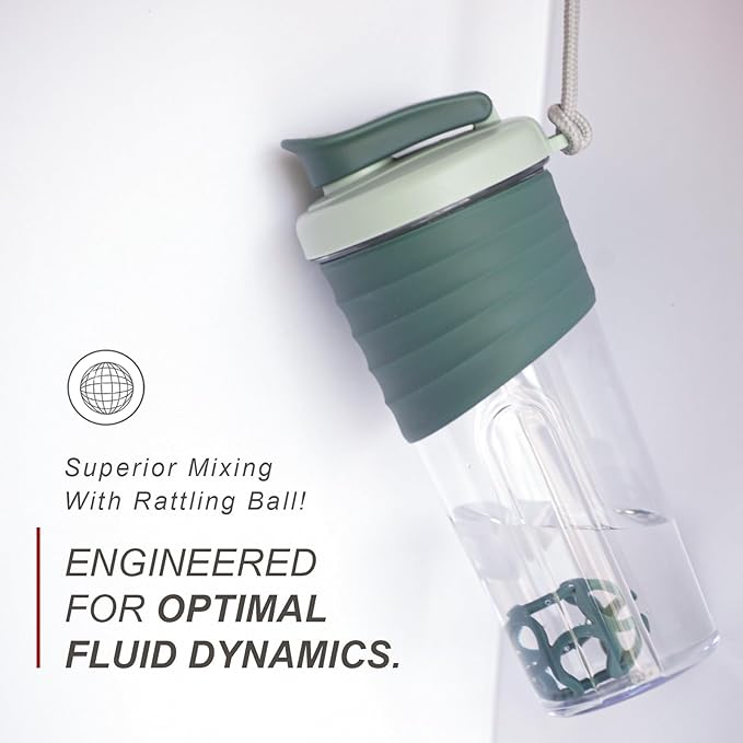 Protein Shaker Bottle,Sports Blender Bottles for Protein Mixes with Whisk Ball,Mixer Bottle,Portable Pre Workout Whey Protein Drink Shaker Cup，Teal