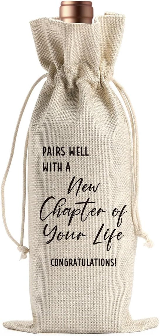 Going Away Gift Farewell Gifts for Coworkers Moving Away Gifts for Friends Coworker Leaving Gifts for Women New Beginnings Gifts for Women Goodbye Gifts for Boss Men Next Chapter Wine Bag
