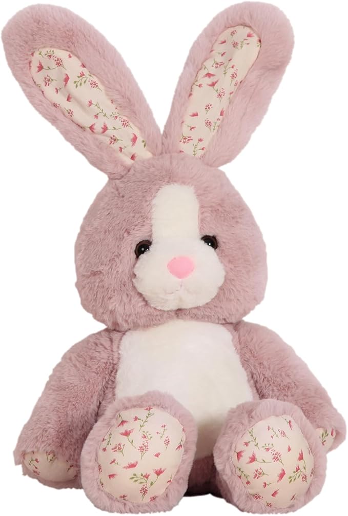 20 inch Long Ear Bunny Plush, Pink Bunny Weighted Stuffed Animals, Big Rabbit Plushies Pillow Toys, Birthday Gift for Kids and Adults.