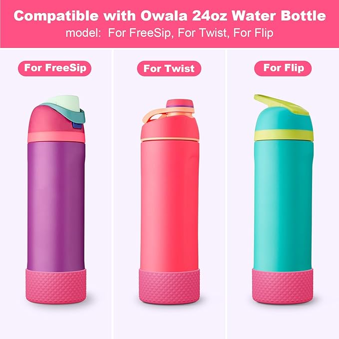 Silicone Boot for Owala Water Bottle 24 oz 32 oz 40 oz, Anti-Slip Protective Sleeve for FreeSip/Twist/Flip Stainless Steel Water Bottles Accessories
