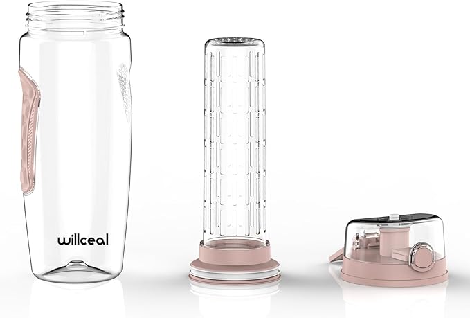Fruit Infuser Water Bottle 32oz- Durable, Large - BPA Free Tritan, Flip Lid, Leak Proof Design - Sports, Camping