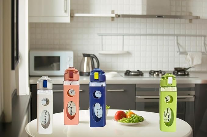 Water Bottle with Rope handle Easy Carry, Sport Water Bottle for Gym, Outdoor, School and Office, Leak Proof Portable Water Bottle BPA Free, Drink Water Bottles 650 ml / 22 oz. (Pink)