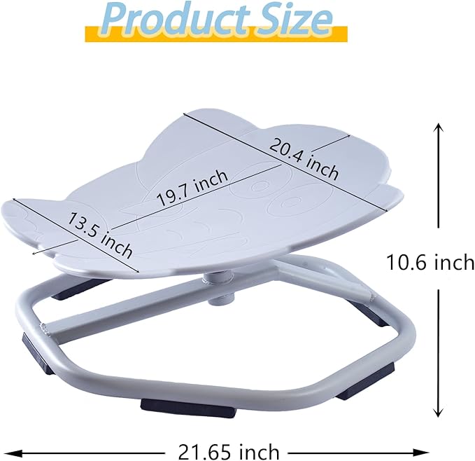 Autism Kids Swivel Chair, Spinning Chair for Kids Sensory, Kids Swivel Chair Sensory, Sensory Toy Chair, Carousel Spin Sensory Chair, Training Body Coordination (Gray)