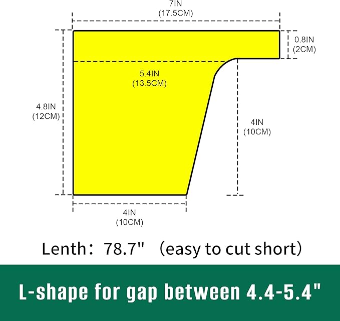 Bed Filler for Headboard, Suitable for Gap 4.4-5.4" of King Queen Twin Bed, 78.7'' Long Wedge Sleeping Pillow, Foam Bed Mattress Gap Filler