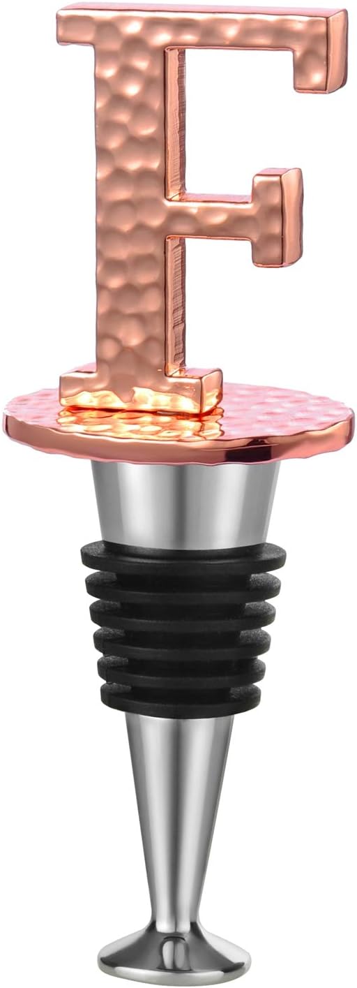 Miicol Wine Stopper, Prosecco Stopper, Wine Bottle Stopper, Personalised Champagne Stopper, Rose Gold Wine Accessories, Wine Lovers Gift, Monogram Gift, Letter F