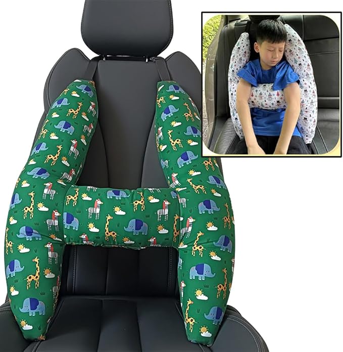 Car Travel Pillow for Kids Adults Soft Neck Pillow Head and Body Support Pillow Breathable Seat Pillow Car Aircraft Travel Pillow Neck Support Pillow Cushion for Long Journey Travel Accessories