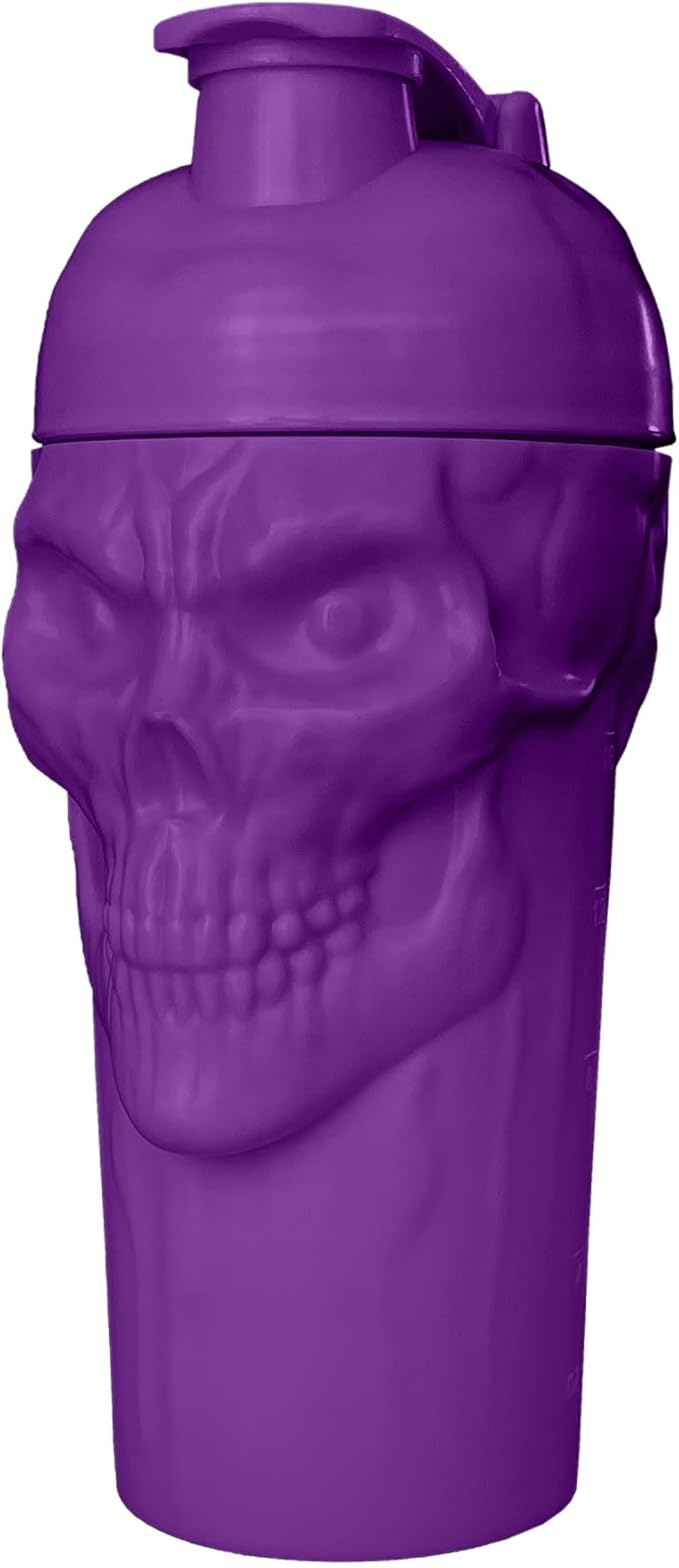 JNX SPORTS The Curse! Skull Shaker Bottle, 24-Ounce, Grape Limited Edition, Supplement Mixer with Classic Loop Top