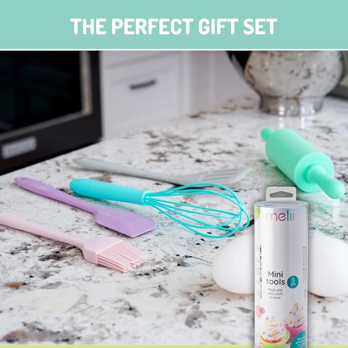 melii 5 Piece Real Mini Baking Tool Set, Cooking Tools for Kids