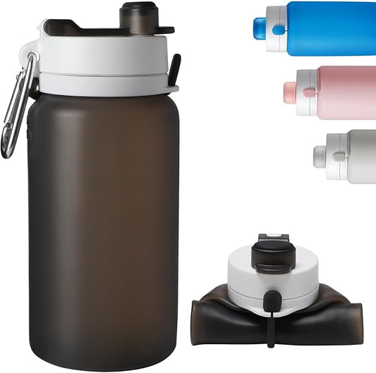 Opard Collapsible Water Bottles 19 Oz - BPA Free, Leak Proof, Foldable Silicone Collapse Bottle, Easy to Compact and Expandable, Travel Essentials Accessories