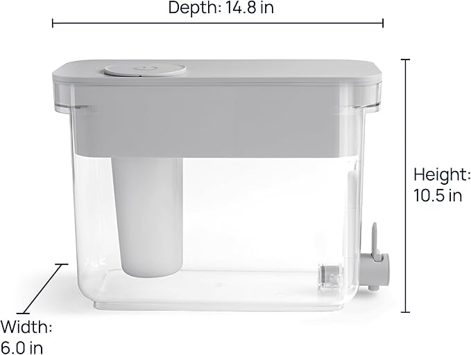 Culligan with ZeroWater Technology 32-Cup Water Filter Dispenser – Includes 5-Stage Advanced Water Filter, Certified to Reduce Lead, Total PFAS (Forever Chemicals), Mercury, Fluoride, and Chlorine