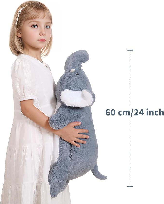 24 inch Cute Giant Weighted Elephant Plush Soft Body Pillow, Large Grey Elephant Weighted Stuffed Animals Toys plushies, Gift for Kids Girls and Boy, Birthday