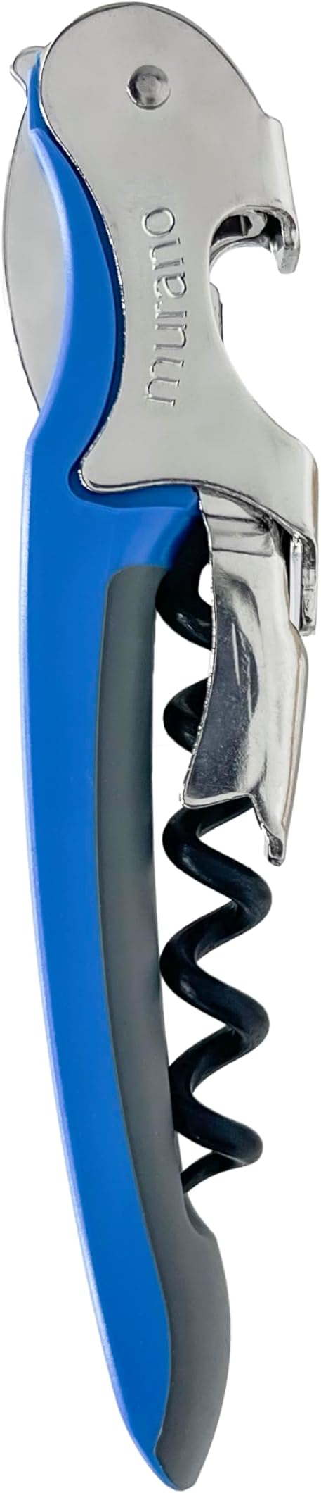 Franmara Soft-Touch Murano Two-Step Waiter Corkscrew with Nonstick Spiral (Bright Blue)