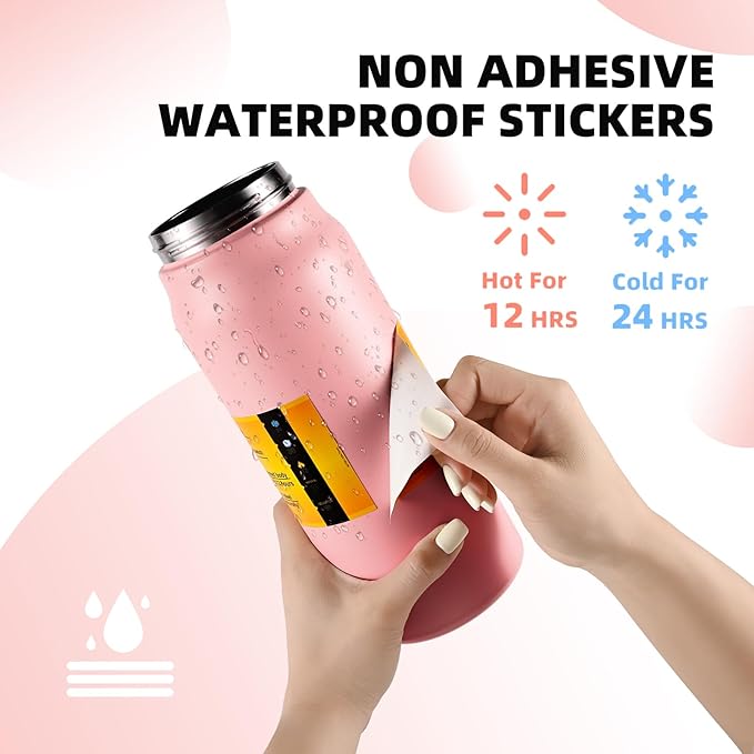 ColorSub 50oz Insulated Water Bottle With 2-in-1 Straw and Chug Leakproof Lid, BPA Free Stainless Steel Wide Mouth Sports Water Cup Flask Pink