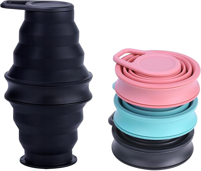 Tokhan Collapsible Water Bottles - 17.6 oz/500 ml, Leak-Proof, BPA-Free, Durable, and Innovative Design - Ideal for Travel & Outdoor Adventures (Smokey Black)