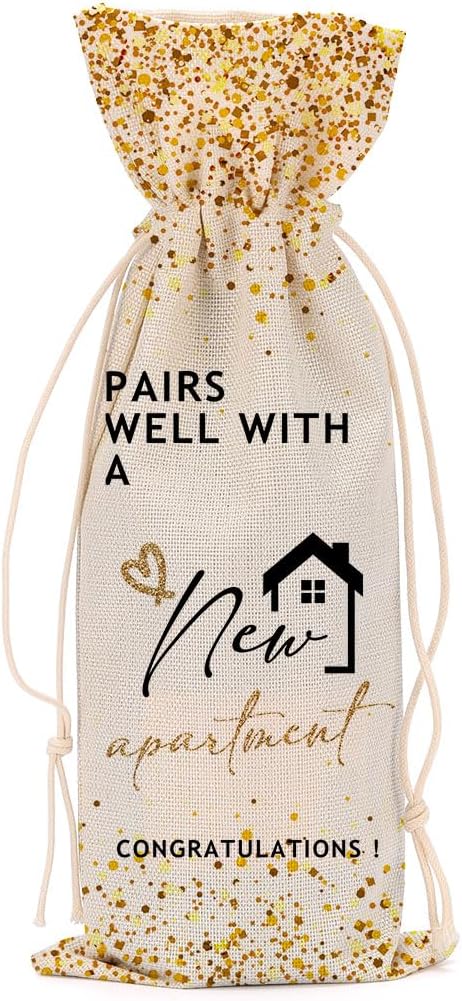 Housewarming Gifts New Home New Apartment Gifts Wine Bag First Apartment Gifts for Women Men Lady Teacher Doctor Friend Daughter Him Her Congratulations Wine Bags