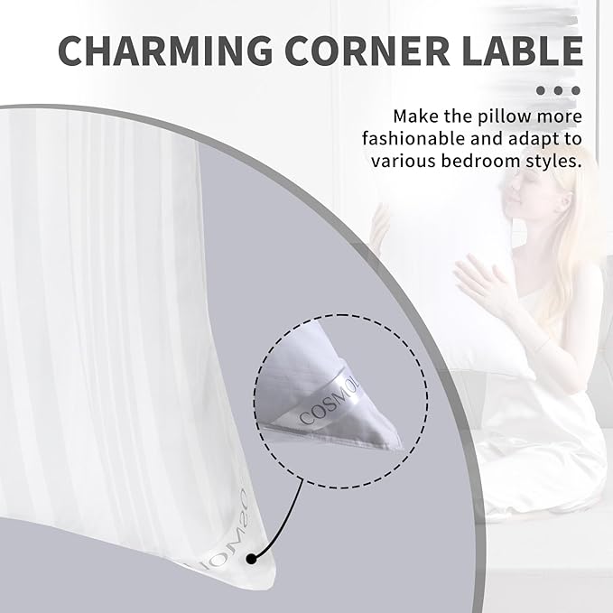 Cosmoluxe Bed Pillows for Sleeping 4 Pack, Hotel Collection Down Alternative Pillows Standard Size (20"x26") Set of 4 for Back, Stomach or Side Sleepers