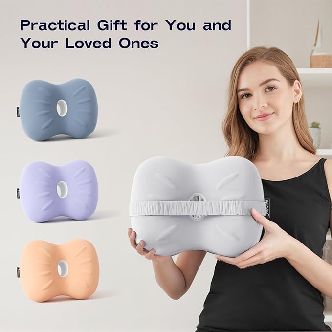 Cooling Leg Pillow for Side Sleeping - Pregnancy Knee Pillow with Strap - Memory Foam Knee Pillow for Side Sleepers Hip Pain Relief & Spine Alignment (Light Grey)