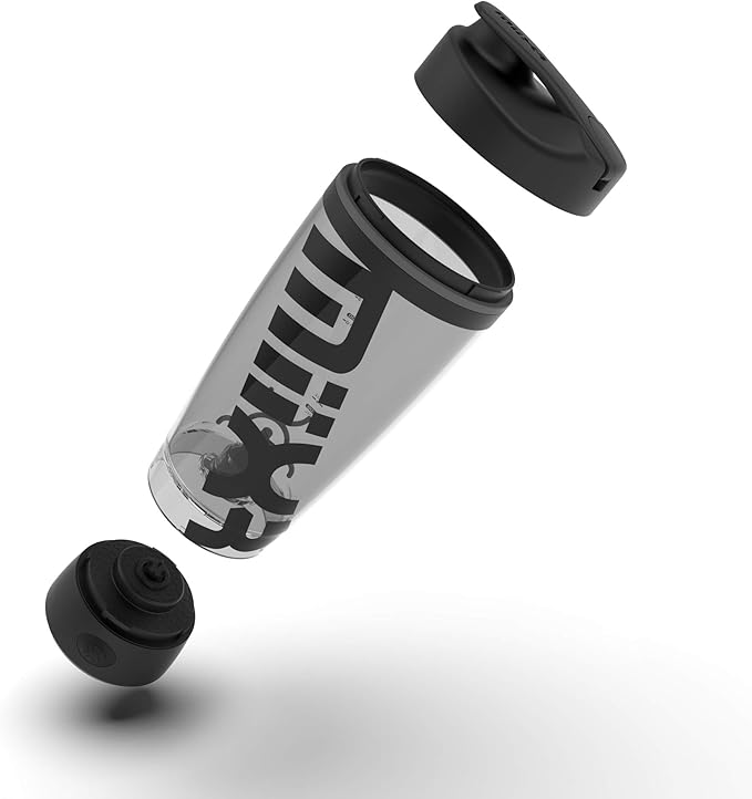 Promixx Original Shaker Bottle (MiiXR Edition) - Battery-powered for Smooth Protein Shakes - BPA Free, 20oz Cup (Black/Gray)