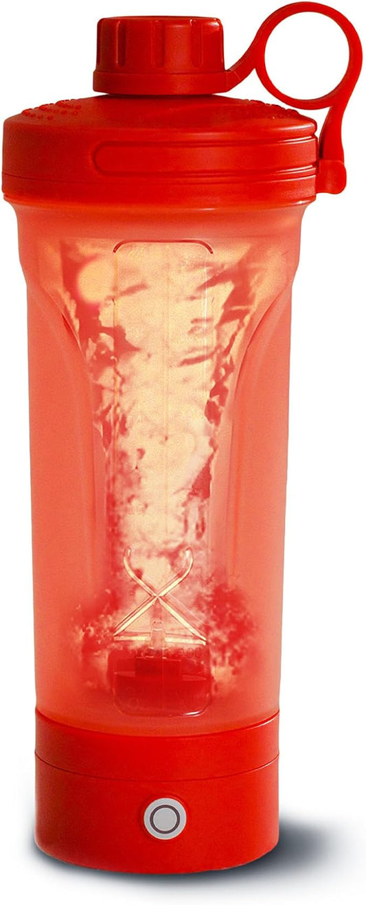 Electric Shaker Bottle, Portable Blender Protein Shaker, USB Rechargeable MixMate Blender For Protein Shakes Pre Workout Greens Coffee Pancake Mix Cocktail Cocktails (Rumba Red)