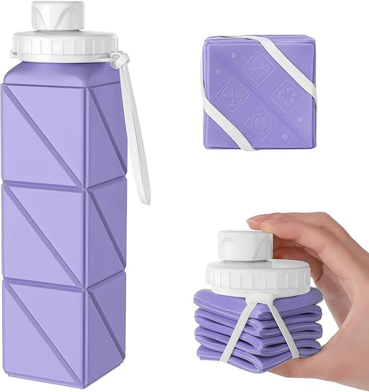 SPECIAL MADE Collapsible Water Bottles Cups Leakproof Valve Reusable BPA Free Silicone Foldable Travel Water Bottle Cup for Gym Camping Hiking Travel Sports Lightweight Durable