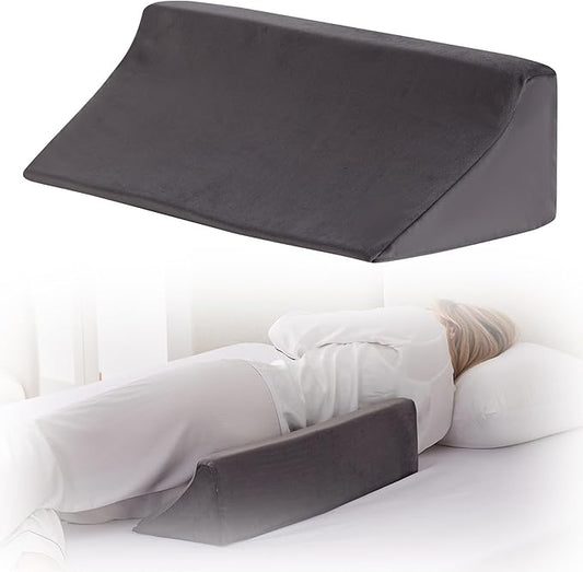 Wedge Pillow for Side Sleeping, Memory Foam Back Pillow for Side Sleeper, Bed Wedges & Body Positioners for After Surgery, Pregnancy Support, Back Pain, Preventing Bedsores, Short Plush