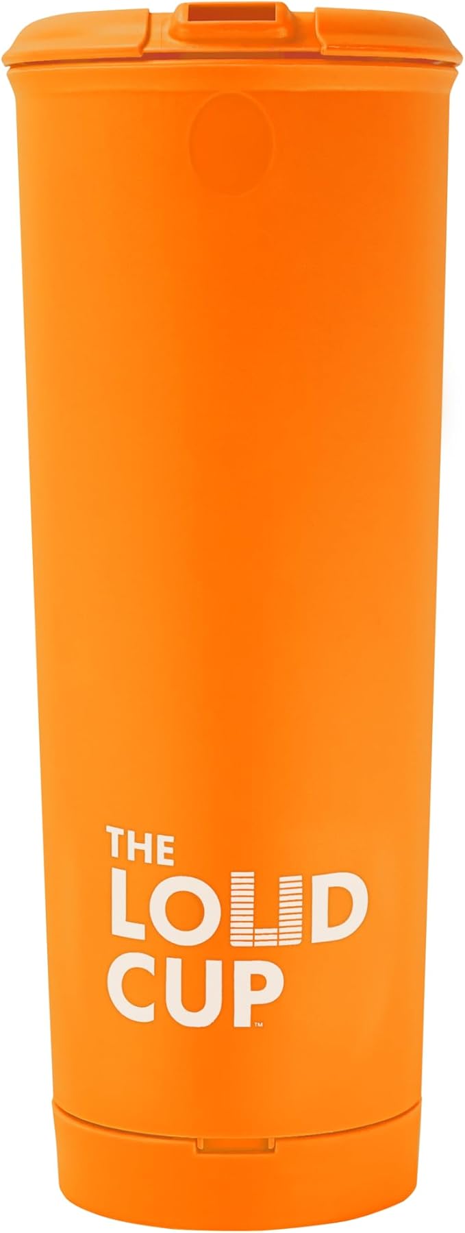 The LoudCup 20 oz Tumbler + Integrated Stadium Horn (Oriole Orange) - Reusable Water Bottle for Sports Fans - Worlds Loudest Cup for Noisy Fans on Game Day & Tailgating