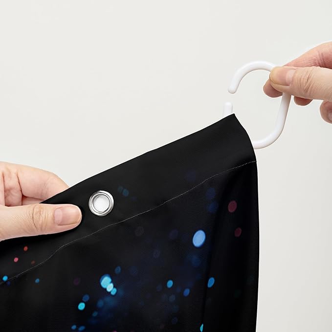 AILONEN Colorful Rose Shower Curtain for Bathroom Decor,Butterfly Galaxy Rose Flower Bath Curtain for Girls Women,Modern Romantic Curtain Waterproof with 12 Plastic Hooks, 72" W*84" H