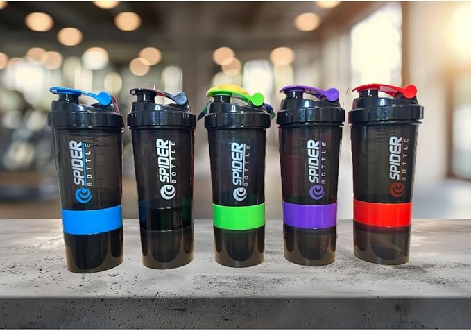SPIDER Protein Shaker Bottles with Whisk, Leakproof Cap, and Storage Compartments for PIlls and Protein powder. (Green)