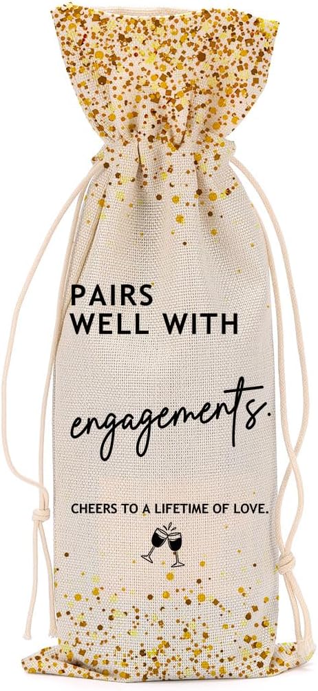 Engagement Gifts for Couples Bridal Shower Gifts Wine Bag Bachelorette Gifts for Bride Fiance Gifts for Women Men Niece Bachelorette Party Mrs Gifts Wine Bags