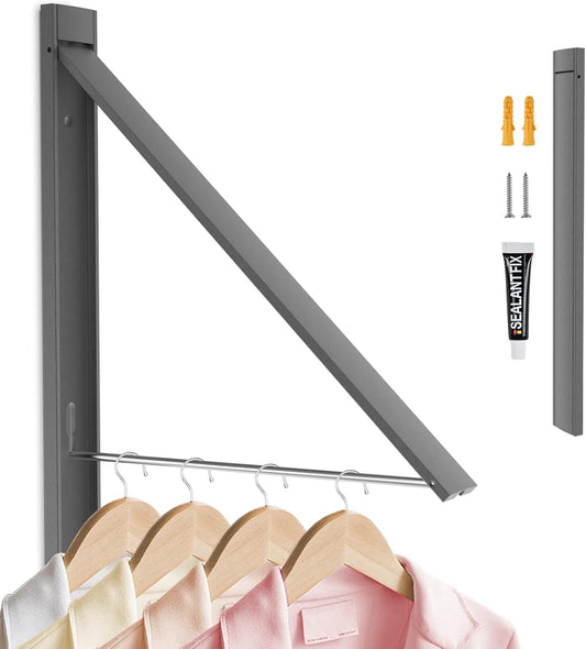 Retractable Clothes Drying Rack,Space Saver Wall Mounted Folding Hanger for Laundry Room, Closet Storage Organization, Easy Installation Aluminium Never Rust Dryer 1pcs