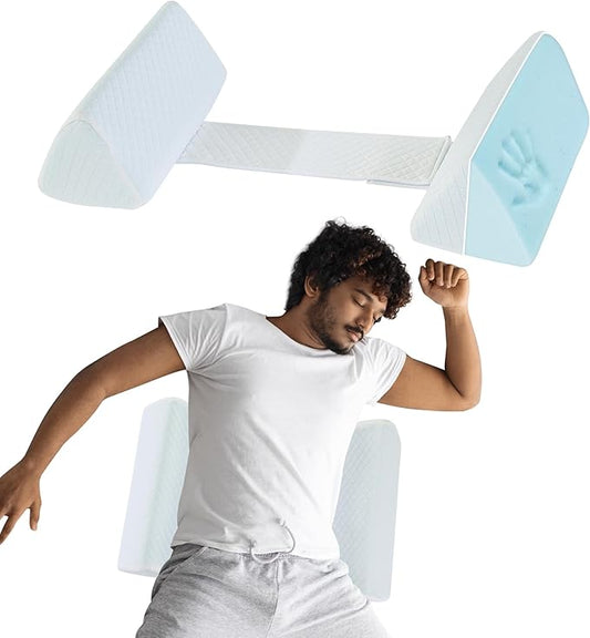 HOMBYS Memory Foam Sleep Position Training Pillow, Body Supportive Trainer Pillow for Back Sleeper Side Sleeper, Adjustable Body Pillow - White