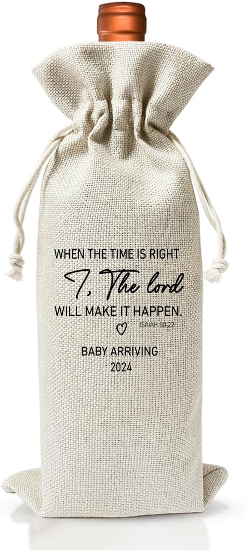 Baby Announcement Wine Gift Bag for New Grandpa Grandma Uncle Aunt 2024, Religious Pregnancy Announcement 2024, Pregnancy Reveal, New Dad Mom Gift 2024, Gender Neutral Baby Announcement, Baby Shower