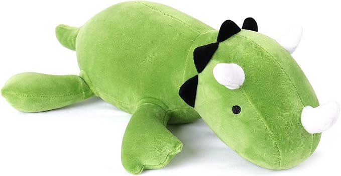 Weighted Plush, 24" 3.5 lbs Character Weight Stuffed Animals Dino Series, Cute Dino Plushie Dolls Throw Pillow Birthday Gifts for Children Kids Adults Pink (Green)