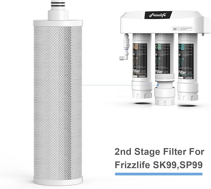 Frizzlife M3002 Replacement Filter Cartridge (C1) - Carbon Block Filter Cartridge - 2nd Stage For SK99, SP99, SK99 NEW and SP99 NEW Water Filter System