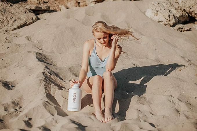 Coldest Insulated Water Bottle with Handle Lid | Leak Proof, Insulated Modern Stainless Steel, Triple Walled, Sport Thermos Bottles, Metal Flask | 64oz