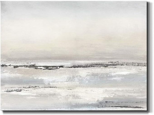 Renditions Gallery Canvas Nature Wall Art Modern Decorations Paintings Serene Winter Snow Glam Romantic Abstract Minimalist Artwork Prints for Bedroom Office Kitchen - 24"x36" LT33