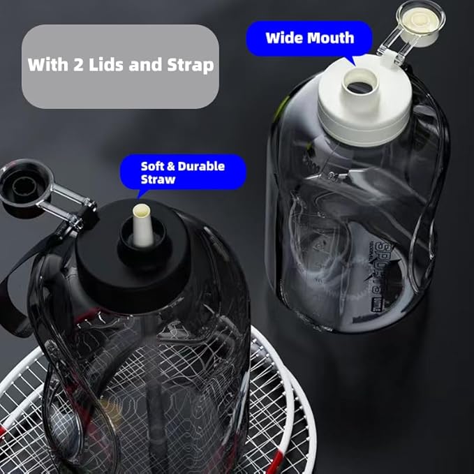 Generic Liquid Sports Water Bottle with Strap and Handle for Running Cycling Hiking Swimming Beach Camping Gym Fitness Yoga Weightlifting, FD9E336 (White)