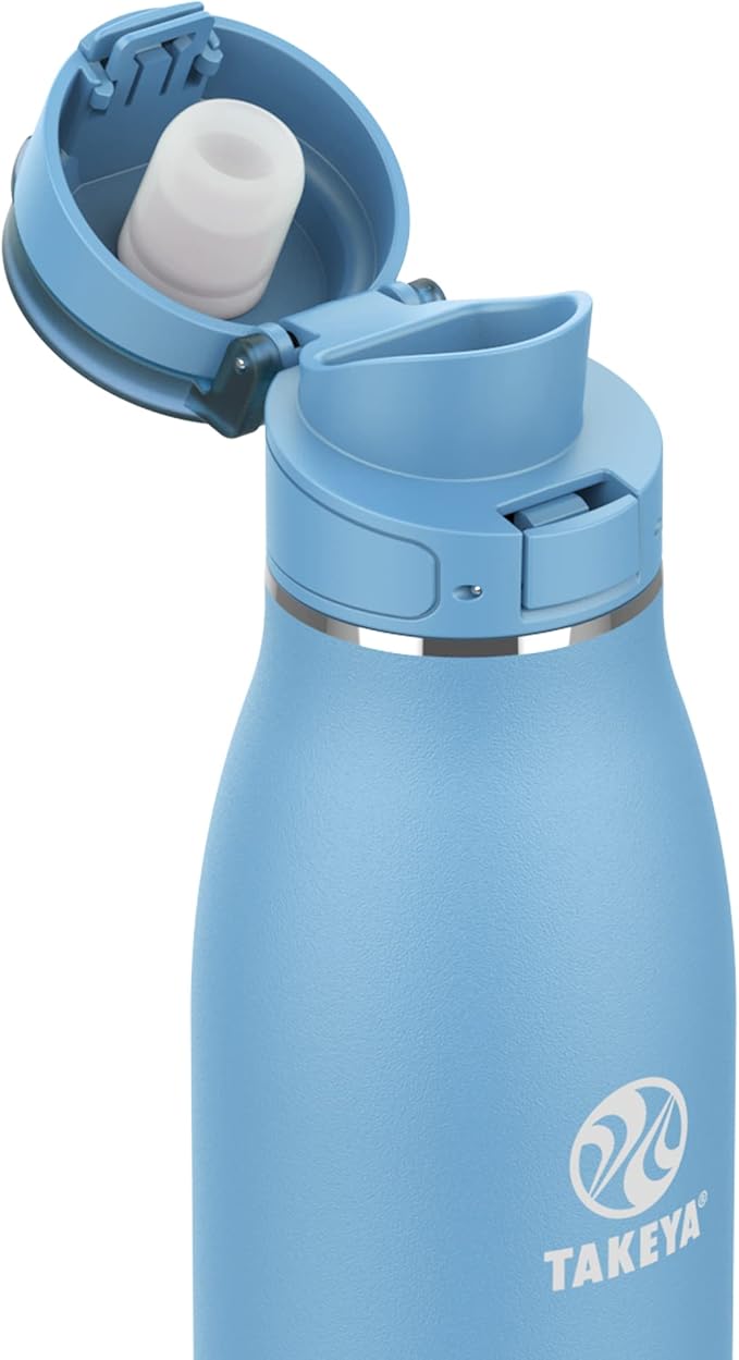 Takeya 25 oz Traveler Stainless Steel Insulated Travel Coffee Mug with Locking Leak Proof Lid, Premium Quality, BPA Free, Bluestone