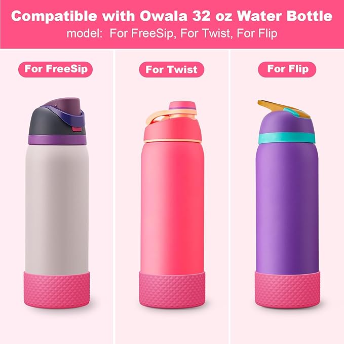 Silicone Boot for Owala Water Bottle 24 oz 32 oz 40 oz, Anti-Slip Protective Sleeve for FreeSip/Twist/Flip Stainless Steel Water Bottles Accessories